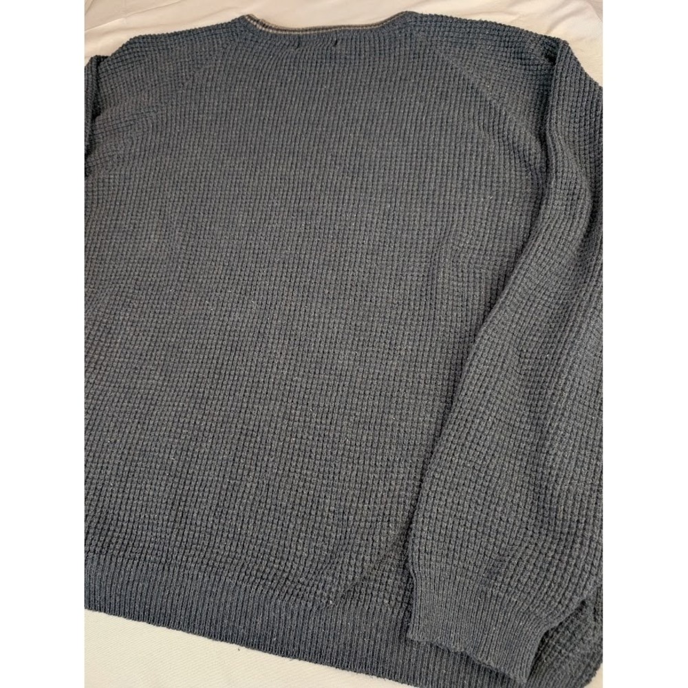 Vintage Eddie Bauer Sweater Men's XXL Blue Fisherman Chunky Knit Made in USA 90s - Picture 8 of 9